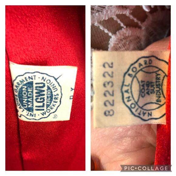 1960s Red Wool Mink Collar Brittany Stroock Full-Length Coat medium - Picture 14 of 17